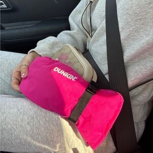 Pink Dunkin mitten